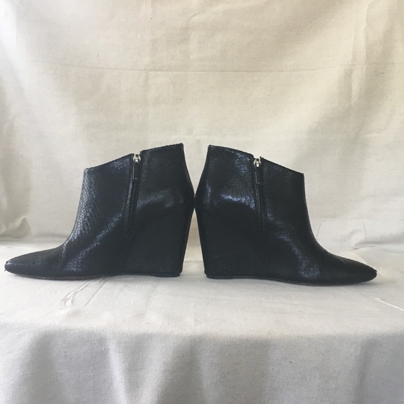 Black Ankle Wedge Boots - Picture 3 of 9